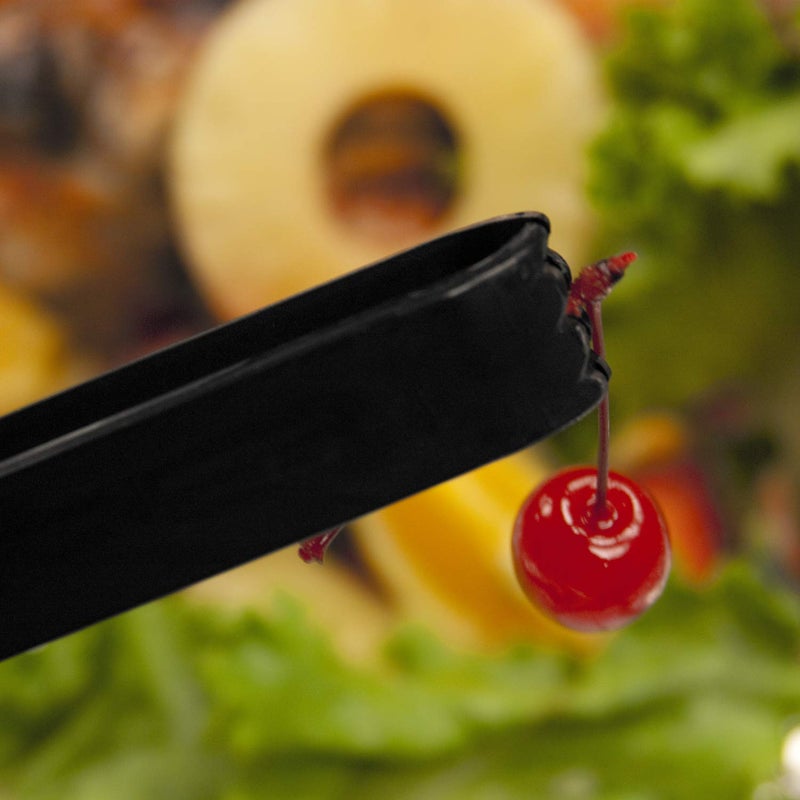 Party Essentials 6.5" Plastic Serving Tongs, 8-Count, Black - Image 4